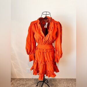 Orange corduroy dress